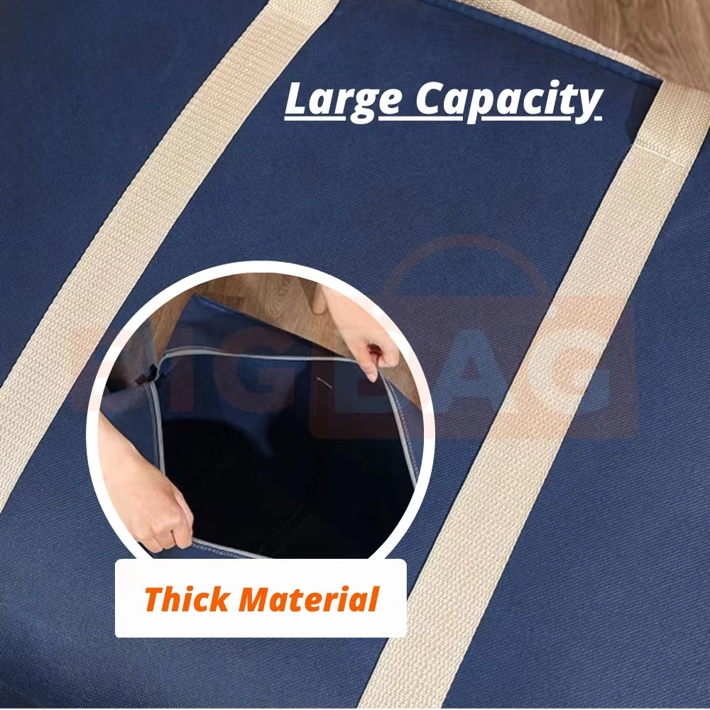 Extra Large Moving Bags with Zippers & Carrying Handles, Waterproof Heavy-Duty Storage Tote for Space Saving Moving Storage