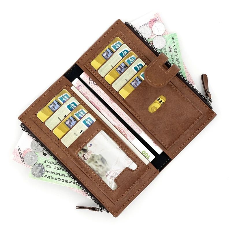 Fashionable New Women's Long Wallet, European and American Fashion Phone Bag, PU Leather Multi Card Carrying Bag