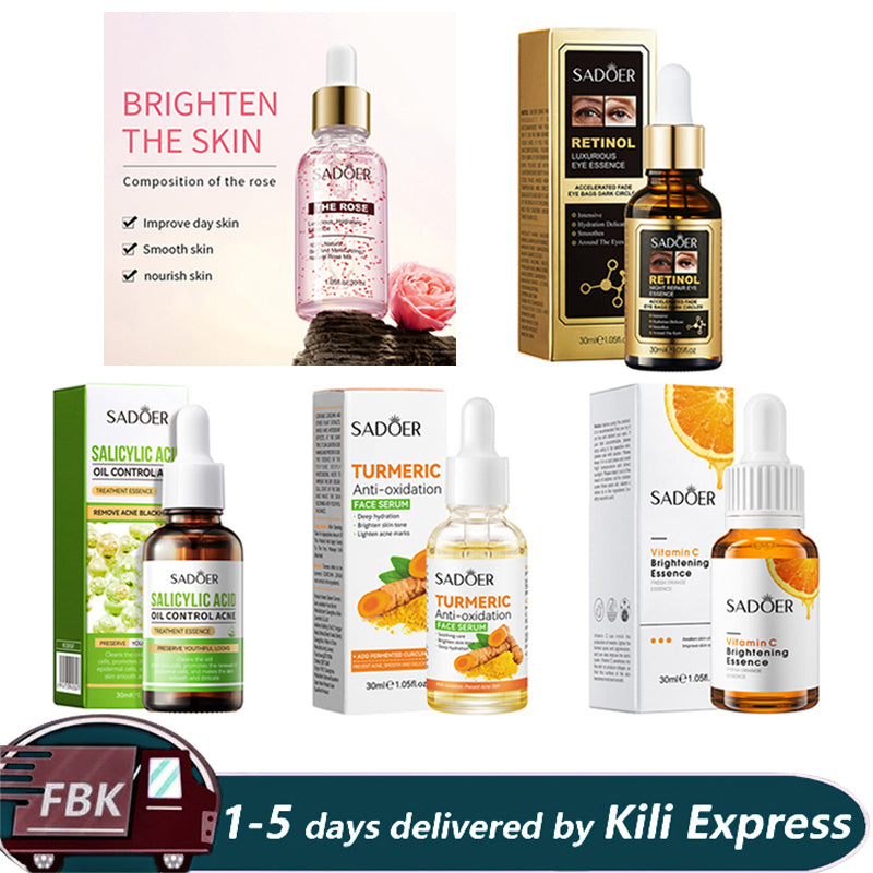 5 in 1, Salicylic Acid Acne Treatment Essence + Vitamin C Serum +Rose Water Essence+ Retinol Eye Essence + Turmeric Serum, Tumeric combo Removes Acne, Pimples, Moisturize Skin, 5in1 SerumsComb