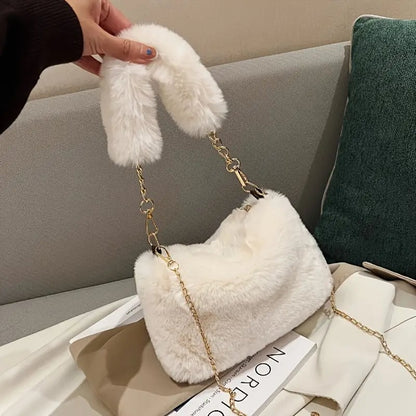 New Plush Handbag Crossbody Bag Fashion Chain Bag Single Shoulder Bag Crossbody Gifts to Girlfriends