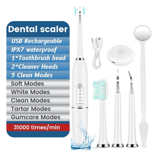 Ultrasonic Electric Toothbrushes Waterproof USB Charger Electric Ultrasonic Dental Calculus Remover Teeth Cleaner Dental Cleaning Teeth Whitening Scaler Dental Tartar Remover Oral Care