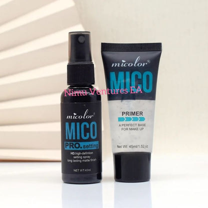 2 In 1 Micolor Mico Fit Me Primer + Pro. Setting Spray Fixer HD High Definition long lasting Matte finish base for Makeup