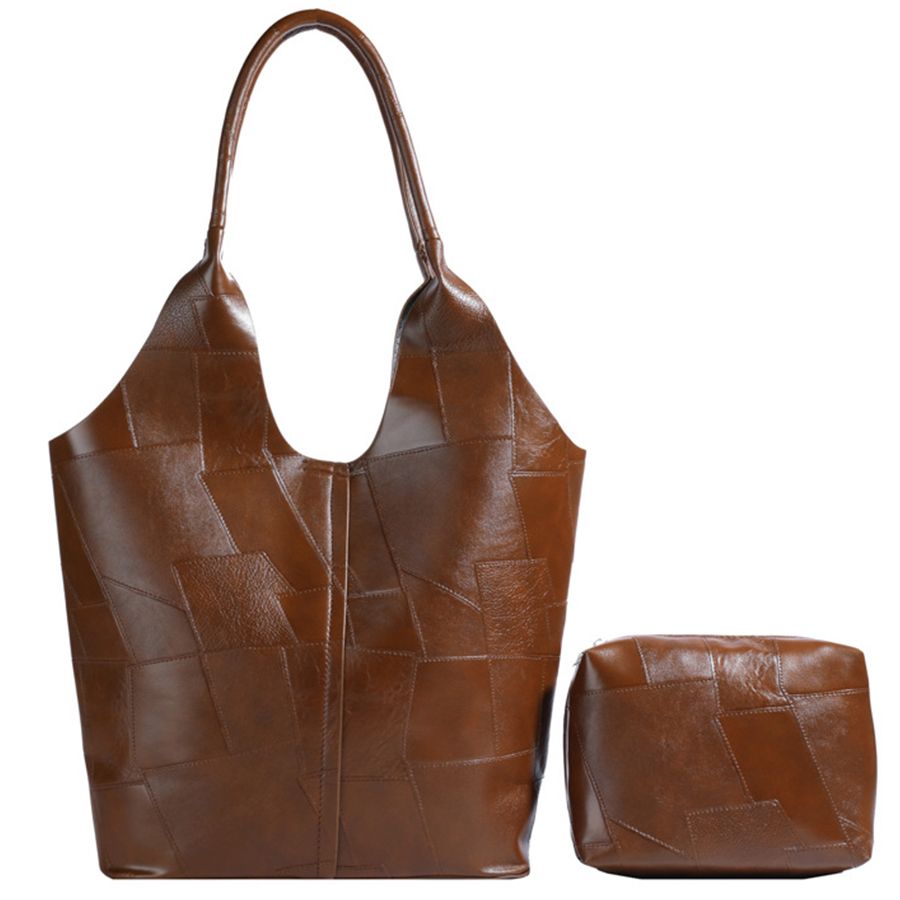 2 In 1 Korean Ladies Handbag Small Bag Set Large Capacity PU Bags - Black