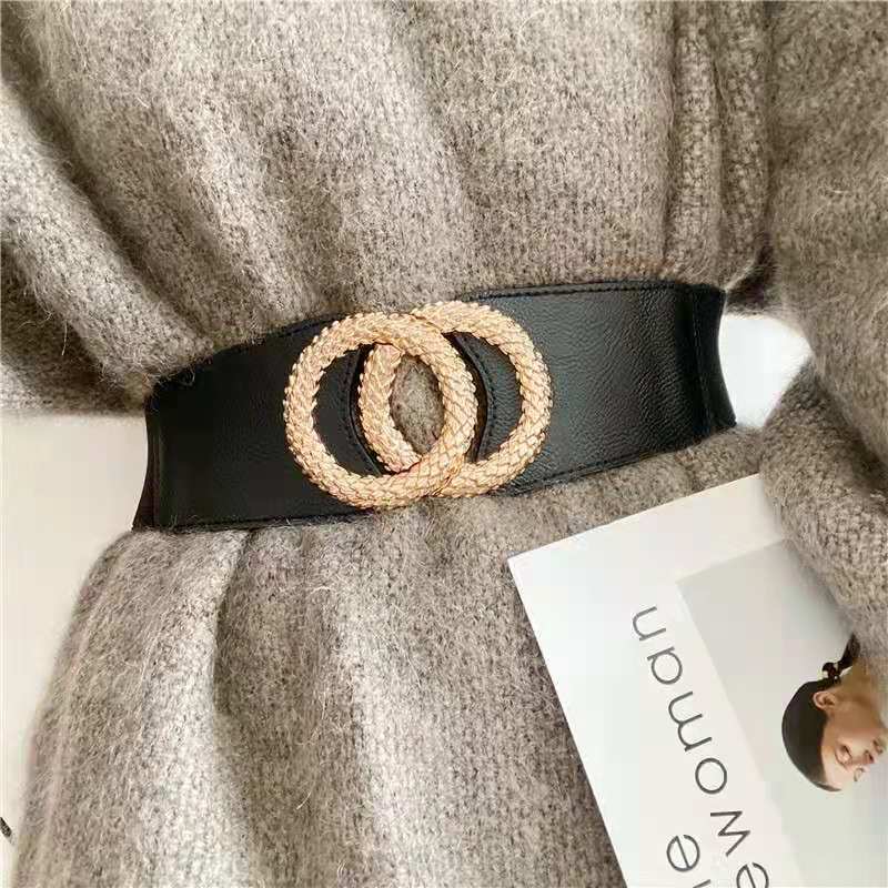 Classic Lady's Elastic Belt Fashion Elastic Wide Waist Seal New Casual Dress Versatile Decoration Trouser Belt Belt Female