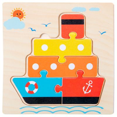4pcs Wooden Puzzles for Toddlers Ages 1-3, Montessori Toys for 1 2 3 Years Old Girls Boys Baby Kids Puzzle Learning Educational Christmas Birthday Gifts Toys