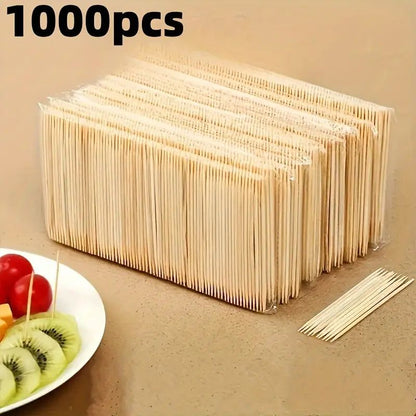 1000PCS Disposable Double Headed Toothpicks Natural Bamboo Floss Home Kitchen Restaurant Hotel Portable Teeth Cleaning Tool