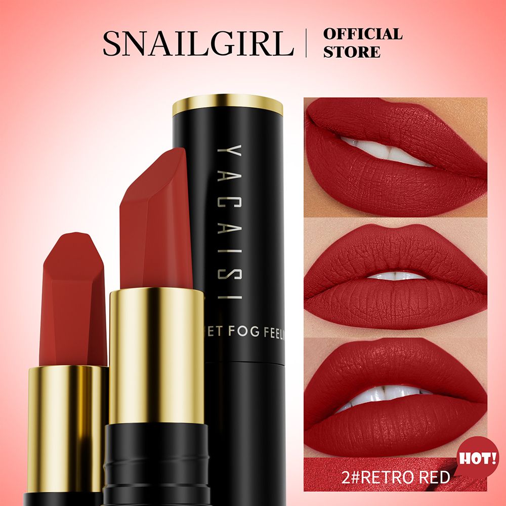 Hyaluronic Acid Velvet Lipstick Matte Plain Whitening Student Lipstick Non Staining Glass Non Fading Lip Gloss Matte Velvet Hyaluronic Acid Lipstick Waterproof Makeup
