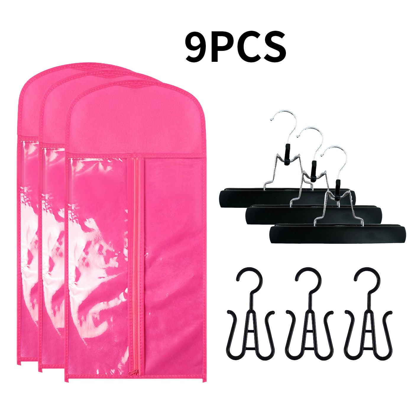 9pcs Fashion Wig Storage bags with Hanger /Wigs Hair Extension Storage Bag Hairpieces Storage Holder