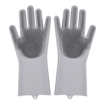 Dishwashing Cleaning Gloves Silicone Rubber Sponge Glove Household Scrubber Kitchen Clean Tools Dropshipping Kitchen