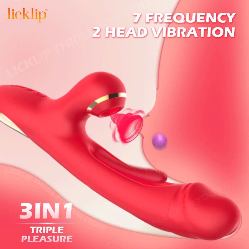 3 In 1 Sucker Patting Vibrator For Women Clitoris Stimulator G-Spot Powerful Vibro Dildo Wand Female Clit Sucker Adult Sex Toys