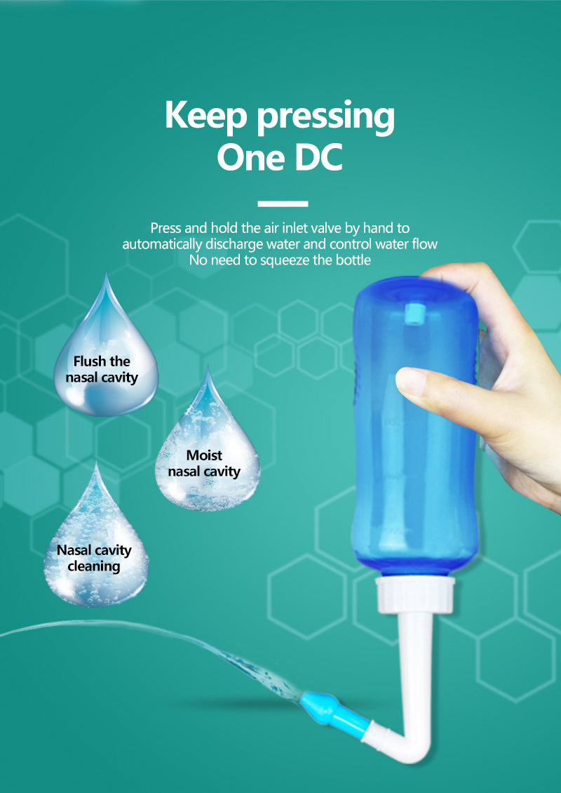 Nasal Irrigator Nose Cleaner 300ml 500ml Nasal Irrigator Nasal Wash Salt Neti Pot Avoid Alle+rgic Rhinitis Sinusitis Cure Adult Children Therapy