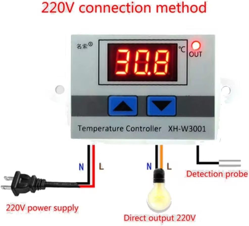 Digital Temperature Controller Thermostat Control with NTC Sensor Probe