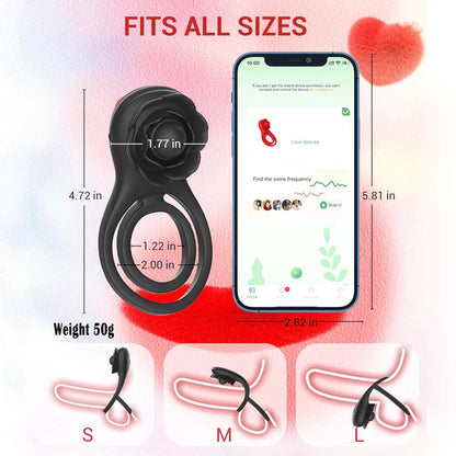 Male Cock Ring APP Virbator with Clitoral Anal Stimulator Remote Control Vibrating Dong Penis Ring G Spot Clitoral Pleasure Masturbation Prolonged Ejaculation Enhancing Sex Toy Gift for Men Couples