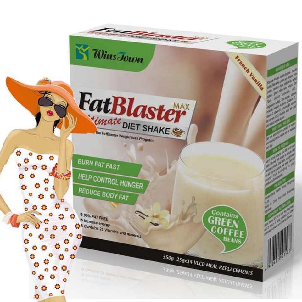 Wins Town Fatblaster Diet Shake Weight Loss Meal Replacement French Vanilla Flavor Fat Blaster