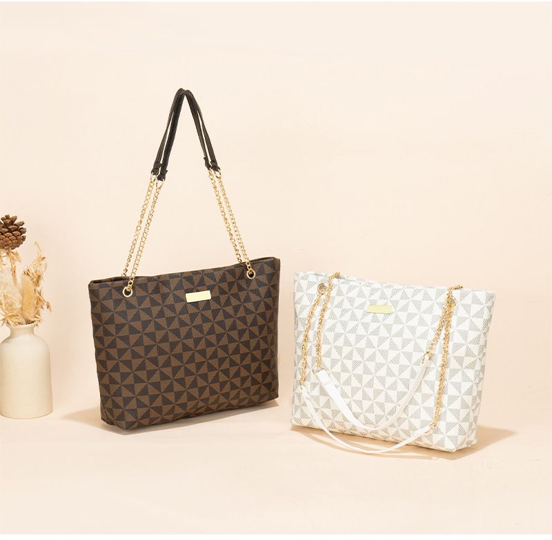 Geometric print Women's new fashion generous sequin embellished chain shoulder bag