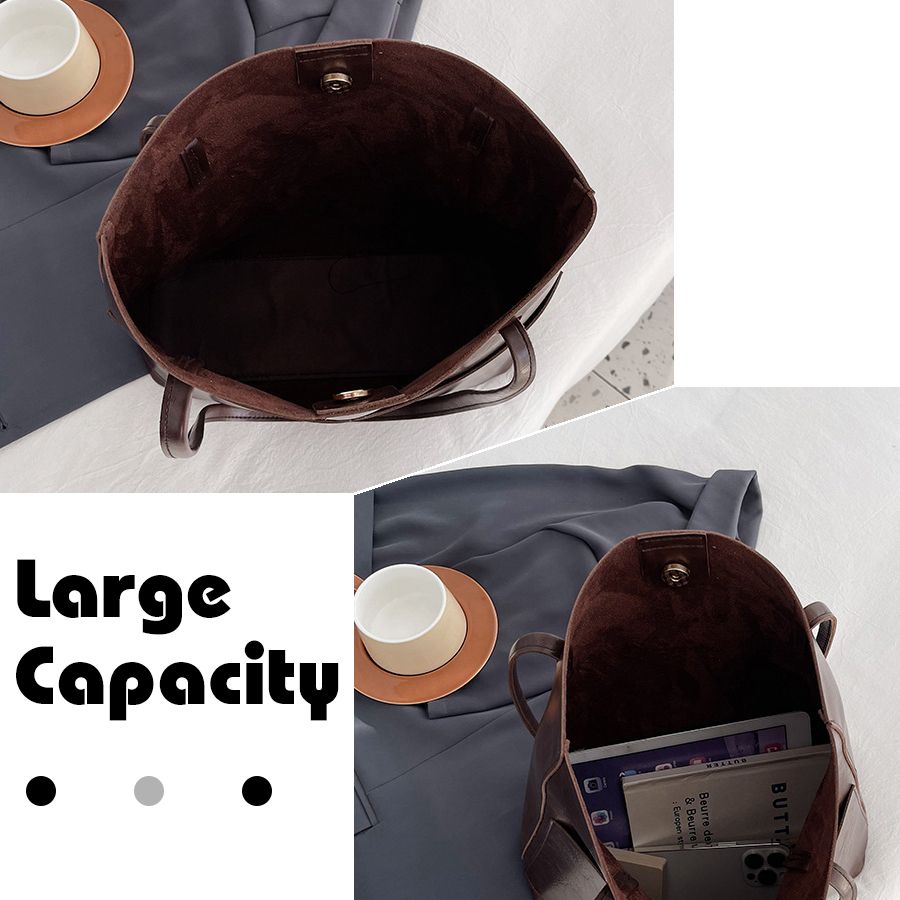 2 In 1 Ladies Classic Handbag Cross-body Bag Set High Quality PU Bags - Brown 2 In 1 Ladies Classic Handbag Cross-body Bag Set High Quality PU Bags - Brown