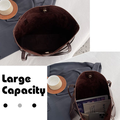 2 In 1 Ladies Classic Handbag Cross-body Bag Set High Quality PU Bags - Brown 2 In 1 Ladies Classic Handbag Cross-body Bag Set High Quality PU Bags - Brown