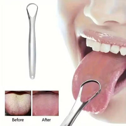 3 Pcs/set Stainless Steel Tongue Scraper Metal Tongue Cleaner Reusable & Eco-friendly Tongue Brush Fresh Breath With Travel Box