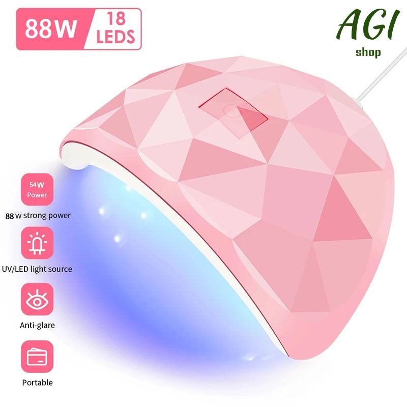 88W LED Nail Drying Lamp Manicure UV Nail Dryer Curing Gel Nail Polish 18 Lights USB Charge Professional Manicure Pedicure Nail Lamp Tools Equipment Sun Light Nail Art Tools