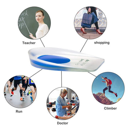1 Pair Soft Silicone Gel Insoles for Heel Spurs Pain Relief Foot Cushion Foot Massager Care Heel Cups Shoe Pads Height Increase Insoles is practical