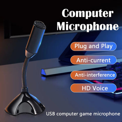 USB Microphone For Laptop And Computers Adjustable Studio Singing Gaming Streaming Mikrofon Stand Mic With Holder Desktop