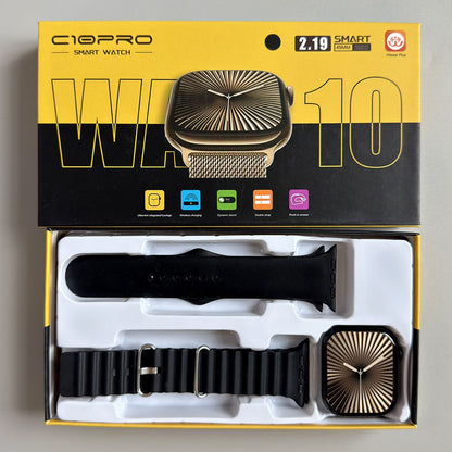 C900Pro Max Smartwatch With Two Watch Straps 2.19inch Big Screen Bluetooth Call Smart Watches Health Monitor Fitness Bracelet Smart Band