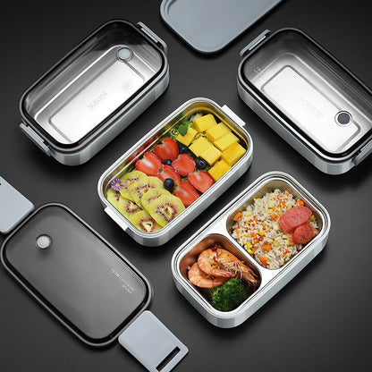 304 Stainless Steel Lunch Box for School Office 1/2 Layers Microwavable portable Grids bento Food Storage Containers
