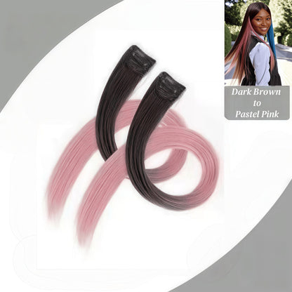 Synthetic Fiber Clip-in Underlight Extensions | Damage-Free Gradient Hair & Social-Ready Style (Church Ready, Smoky Blue Gradient, 20 Inch, Lightweight, Daily/Professional Use)