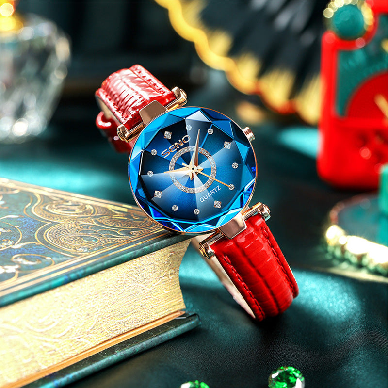 Women Watches Fashion Diamond Dial Leather Quartz Watch Top Brand Luxury Waterproof Ladies Wristwatch Girlfriend Gift