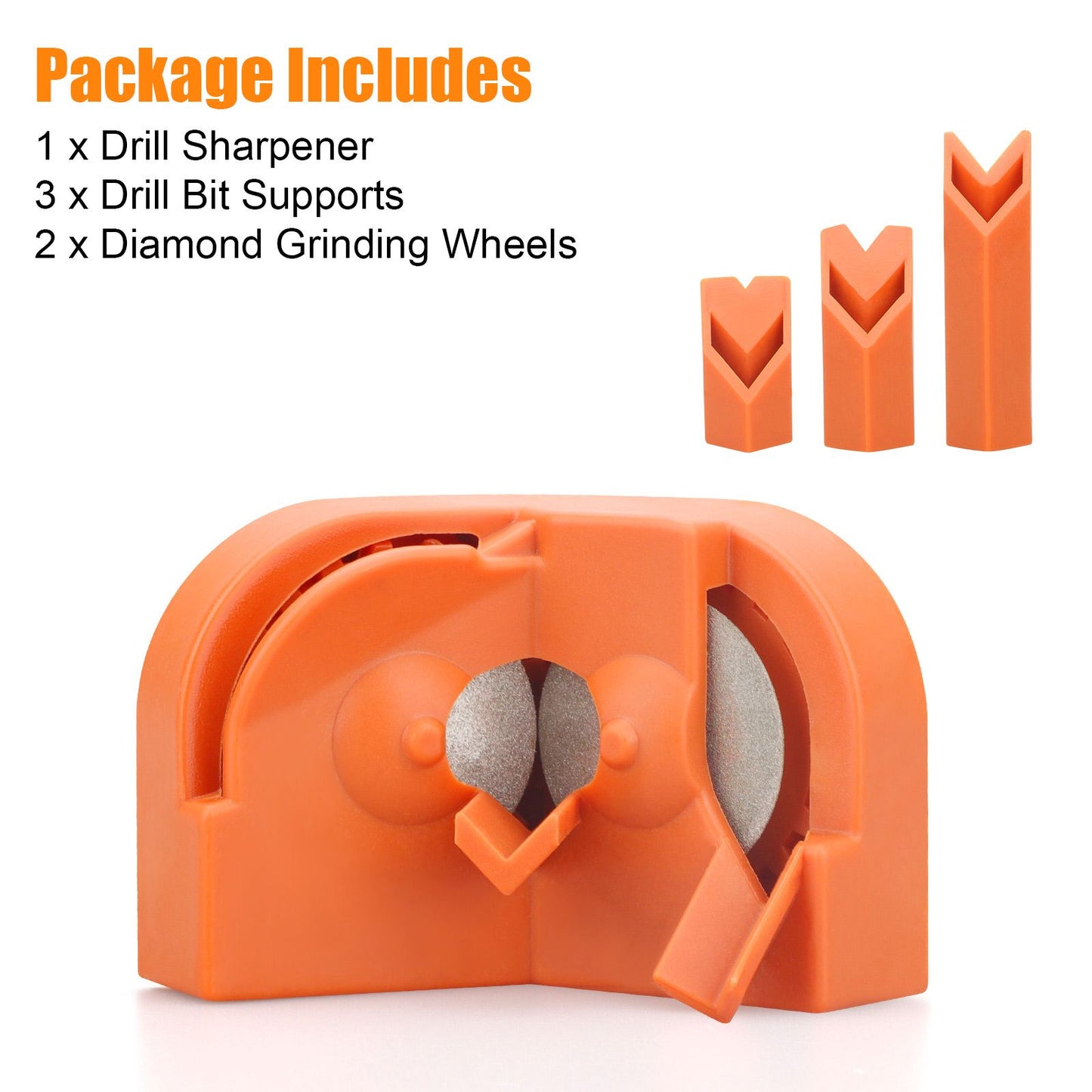 Multipurpose Drill Bit Grinding Sharpener for All Bits(5/64''- 5/8''), High-Speed Steel, Masonry, Carbide, Cobalt & Tin-Coated Drill Bits