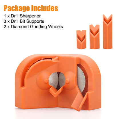 Multipurpose Drill Bit Grinding Sharpener for All Bits(5/64''- 5/8''), High-Speed Steel, Masonry, Carbide, Cobalt & Tin-Coated Drill Bits
