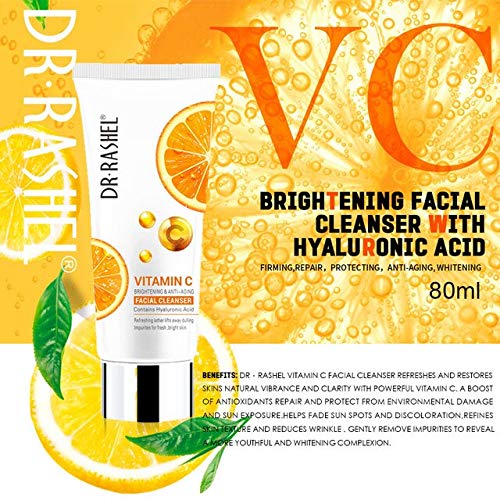 DR.RASHEL Brightening Face Cleansing Vitamin C Facial Cleanser with Hyaluronic Acid