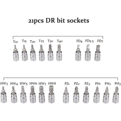 46pcs Socket Wrench Set Ratchet Spanner Batch Head Pawl Socket Screwdriver Multi-functional Car Repair Tool Professional Mechanical Workshop Tools Kit Motorcycle