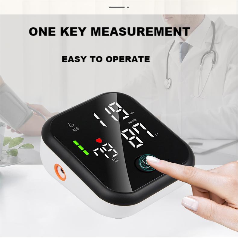 New Arrival Automatic Digital Upper Arm Blood Pressure Monitor Sphygmomanometer Tonometer Tensiometer Heart Rate Pulse Meter Intelligent Pressure BP Monitor 99*2 sets Memory for 2 Users