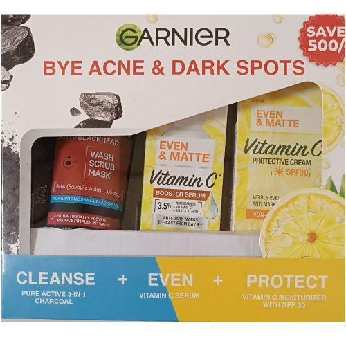 【Discounted】Garnier Bye Acne & Dark Spots Skin Care Kit.