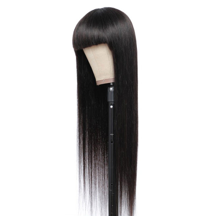 Premium 26inch Bangs Wigs Hair Synthetic Wigs Hair Ladies Long Straight Wigs for Black Women