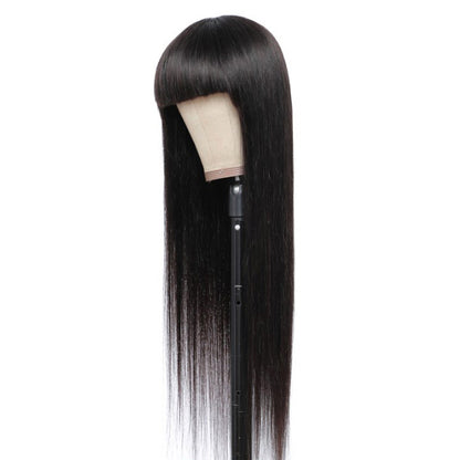 Premium 26inch Bangs Wigs Hair Synthetic Wigs Hair Ladies Long Straight Wigs for Black Women