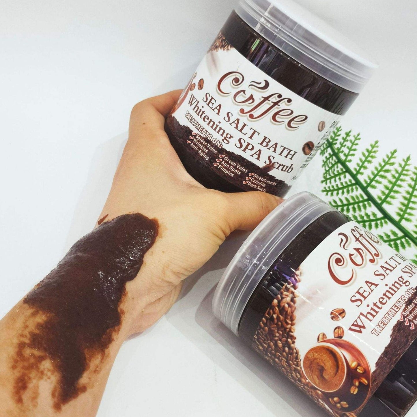 Coffee Sea Salt Bath Brightening & Whitening SPA Scrub Exfoliating Face Body Dead Skin - Dr Meinaier