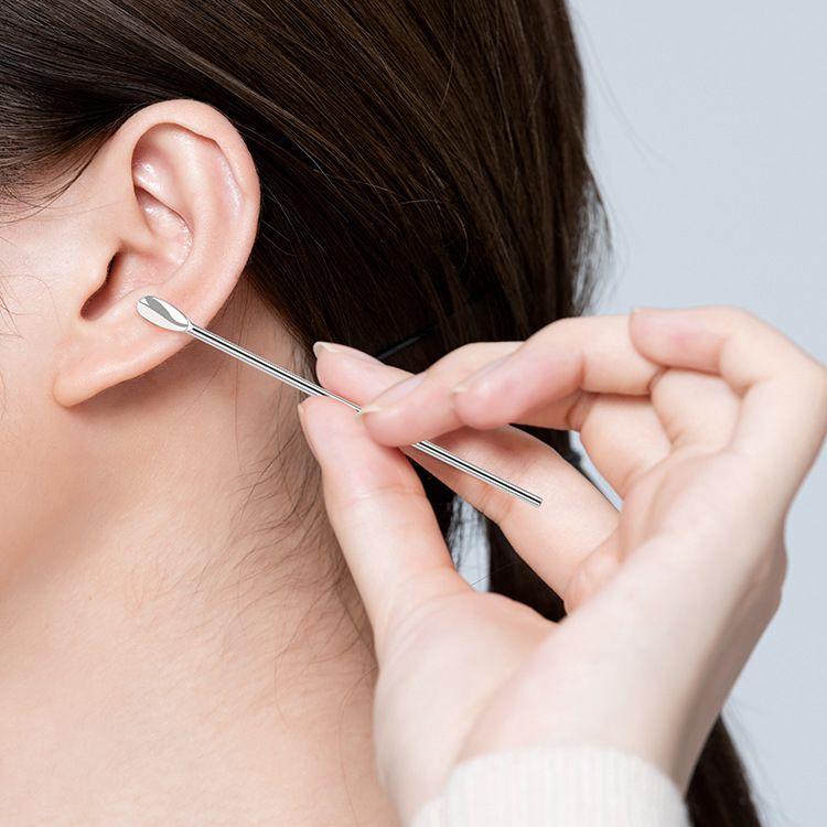 6-piece set Stainless steel ear spoon set ear spoon earwax picking tool storage tube portable