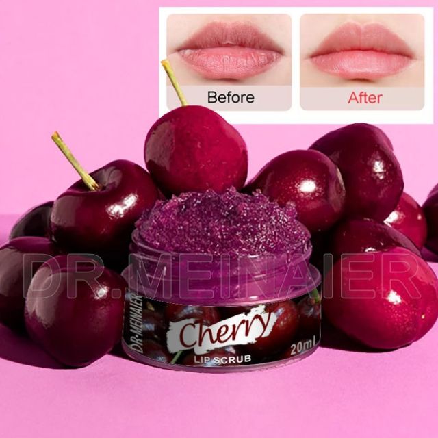 Dr. Meinaier Sugar Lip Scrub Ultra Hydrating Exfoliating Dry Chapped Lips Scrubber Lip Moisturizer - Grape Rose Blueberry Turmeric Coconut Coffee Cherry Lemon Honey Green Tea Flavors