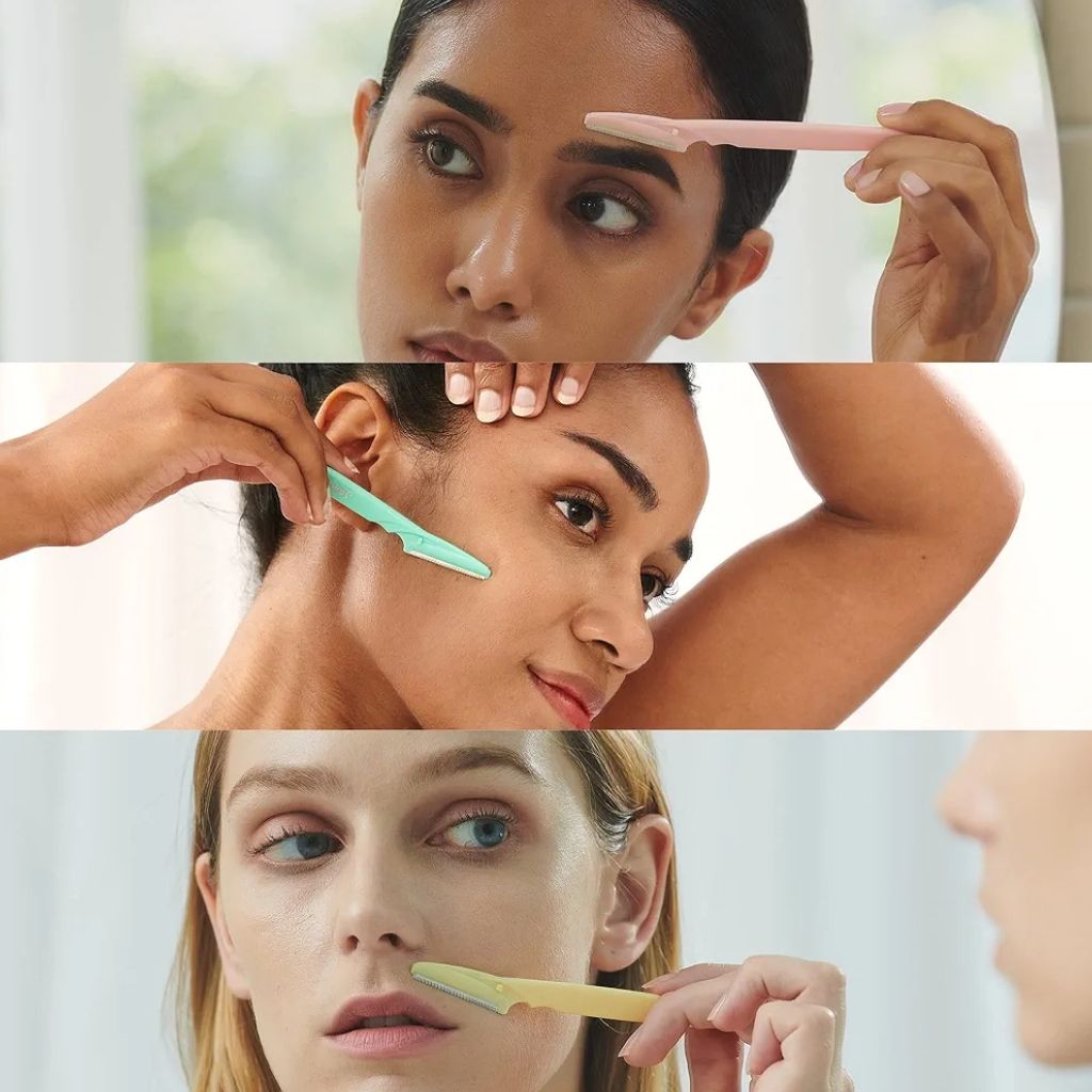 6PCs Eyebrow Razor, Hair Trimmer Shaver and Tough Up Tool, Facial Razor with Safety Cover, 6 Razors Set | Skincare Party Favors | Dermaplaning Tools Tinkle Thkie