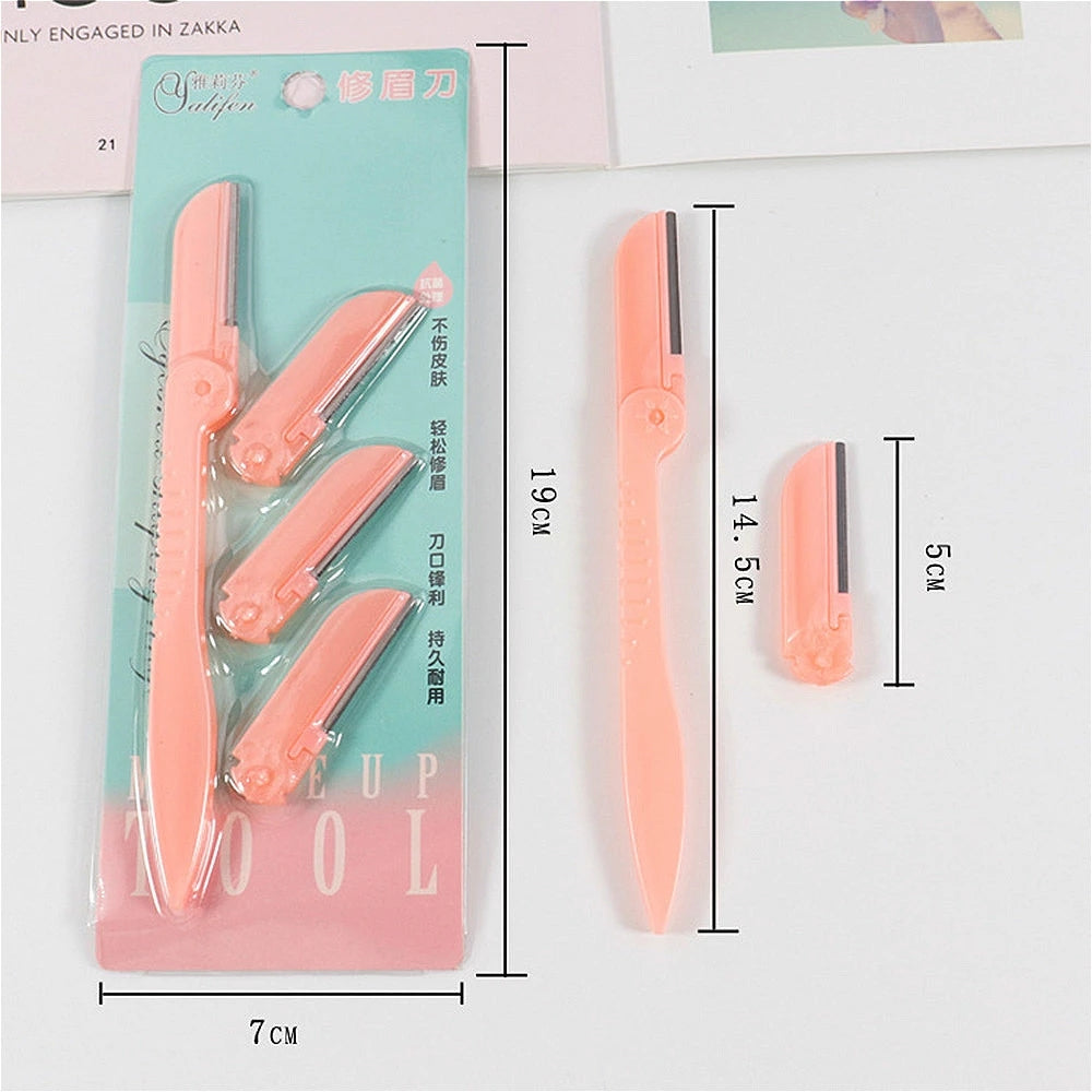 4pcs/set Eyebrow Trimmer Eye Brow Razor Face Body Hair Removal Shaver Eyebrow Blades Scissors Women Profiler Beauty Makeup Tools