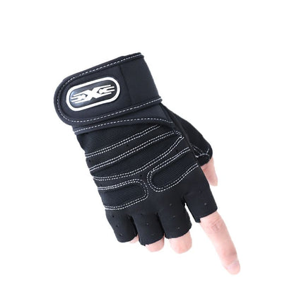 A Pair Long Wrist Half-finger Gloves Men's And Women's Motorcycle Gloves Fitness Barbell Equipment Weightlifting Outdoor Sports Cycling Gloves