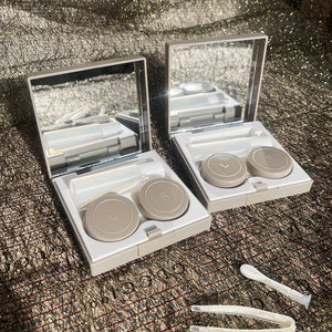 Contact Lenses Box With Mirror Travel Container Kit Cold Solid Color Mini Contact Lens Case Pocket Portable Easy Carry Make Up Beauty Pupil Storage