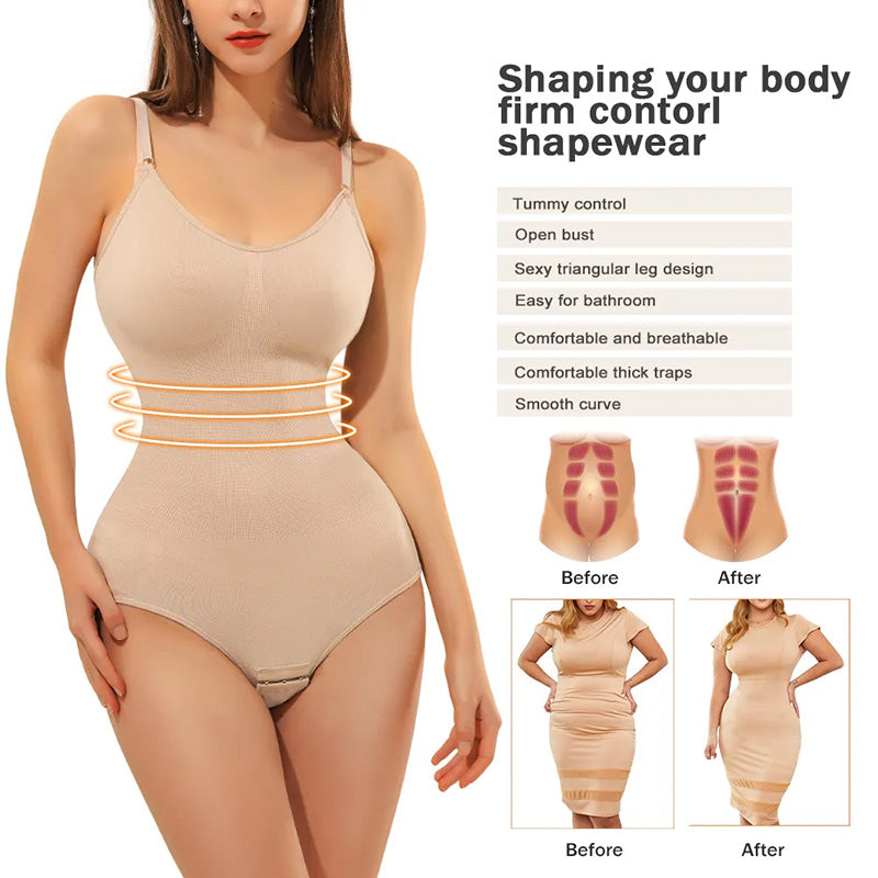 Shapewear For Women Tummy Control Butt Lifter Body Shaper Invisible Under Dress Slimming Strap Thong Underwear Bodysuit Full Body Shaper Woman Flat Belly Push Up Butt Lifted Corset Underwear Girdle