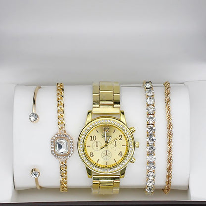5Pcs/Set Fashion Watch Bracelet Set Women Watches Women's Watches Quartz Male Wrist Watch