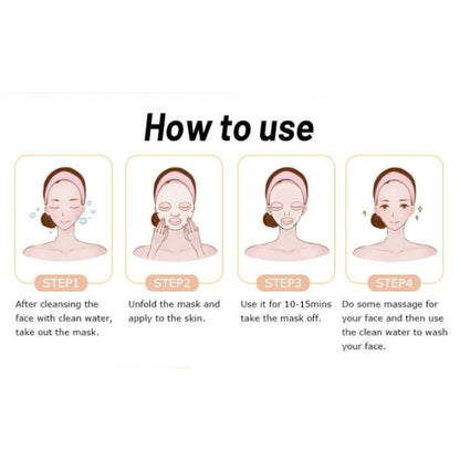 10Pcs Natural Rice Extra Hydrate Beauty Facial Face Mask Sheet - Pack Of 10