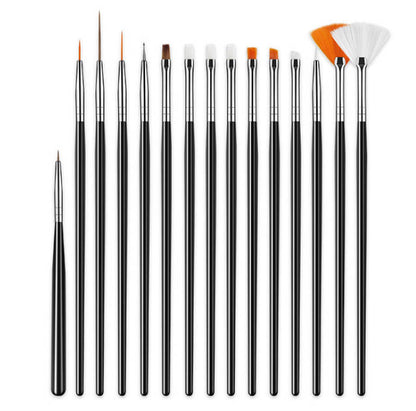 15 pcs/set Nail Pen Set Art Design Brush Nails Supplies for Women Beginners Painting Brush Lines Manicuring Tools Nail & Tools
