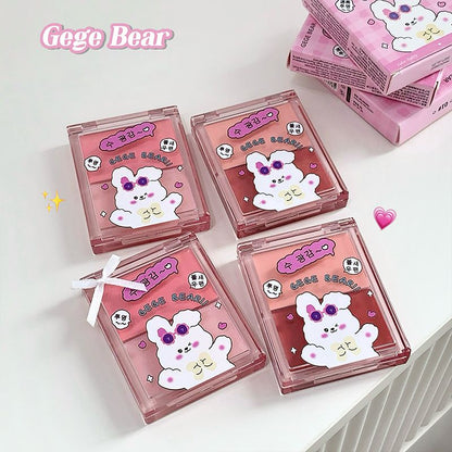 GegeBear Aqua Two color High gloss powder blusher Multi purpose Plate Facial Natural Brightening Three dimensional Clear Water Moisturizing powder blusher Cream
