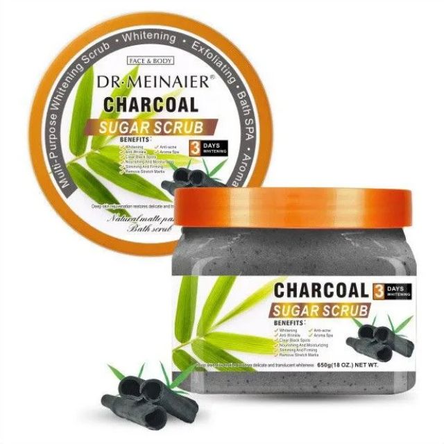 Dr. Meinaier 3 Days Face And Body Charcoal Sugar Scrub 650g
